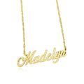 TOUPOP 10k/14k/18k Solid Gold Custom Name Necklace For Women-0-0