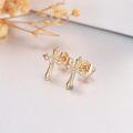 wholesale 14K Gold CZ Cross Stud Earrings for Women Religious s-0-4