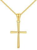 wholesale 14K White Gold Polished Cross Pendant Chain Necklace for Women Girls 20 + Extender-0-29