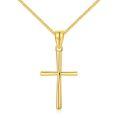 wholesale 14K White Gold Polished Cross Pendant Chain Necklace for Women Girls 20 + Extender-0-29