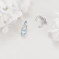 wholesale 925 Sterling Silver Moonstone Drop Earrings Platinum Plated Blue Cz Swirl Design-0-4