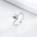 wholesale 925 Sterling Silver Moonstone Hockey Golf Ball Adjustable Ring for Women-0-3