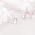 wholesale 925 Sterling Silver Pearl Unicorn Horn Stud Earrings for Women Girls Gifts -0-3