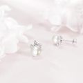 wholesale 925 Sterling Silver Unicorn Pearl Stud Earrings-0-3