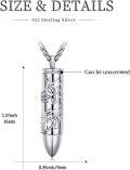 wholesale 925 Sterling Silver Musical Notes Bullet Cremation Jewelry Keepsake Urn Necklace with Funnel and Fill Tool-0-1