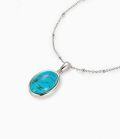 wholesale 925 Sterling Silver Oval Genuine Turquoise Pendant Necklace for Women-0-4