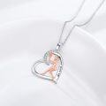 wholesale 925 Sterling Silver Tennis Player Heart Pendant Never give up Sporty s for Women-0-2
