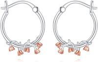 wholesale 925 Sterling Silver Flower Hoop Earrings with Lily of the Valley and Sunflowers Design-R-Lily Of The Valley