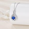 wholesale 925 Sterling Silver Tear Drop Urn Necklace with Blue Heart and Paw Print Charm for Pet Ashes Jewelry-0-3