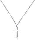 wholesale 925 Sterling Silver Cross Pendant Necklace with Box Chain for Men & Women - Length: 63cm (24)-0-0