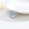 wholesale 925 Sterling Silver Blue Opal Triquetra Pendant Necklaces for Women Irish Celtics Triskele s-0-2