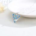 wholesale 925 Sterling Silver Blue Crescent Moon Pendant With Opal Inlay And Star Cutouts-0-2
