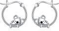 wholesale 925 Sterling Silver Sleeping Koala Huggie Hoop Earrings for Women Girls  3cm Diameter-0-0