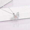 wholesale 925 Sterling Silver Butterfly Heart Pendant Necklace 925  for Women Girls-0-2