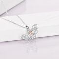 wholesale 925 Sterling Silver Butterfly Heart Pendant Necklace 925  for Women Girls-0-2