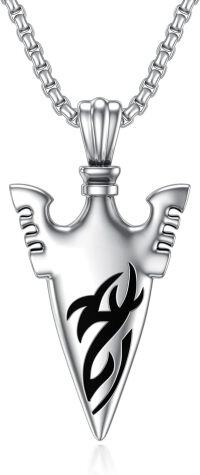 wholesale 925 Sterling Silver Tribal Arrowhead Lion Head Pendant Norse Viking Necklace-Arrowhead B