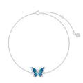wholesale 14K Gold Chain with Blue Enamel Butterfly Charm Bracelet for Women - Animal Lovers' -0-0