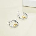 wholesale 925 Sterling Silver French Bulldog Hoop Earrings Wholesale Sleepy Dog Charm Jewelry-0-12
