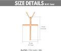 wholesale 18K Rose Gold Small Plain Cross Pendant Necklace for Women - 16-18 inch Chain Length-0-4