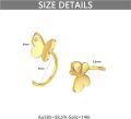 wholesale 14K Gold  Butterfly Diamond Studs & Hoops Set for Women - Hypoallergenic-0-4