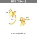 wholesale 14K Gold  Butterfly Diamond Studs & Hoops Set for Women - Hypoallergenic-0-4
