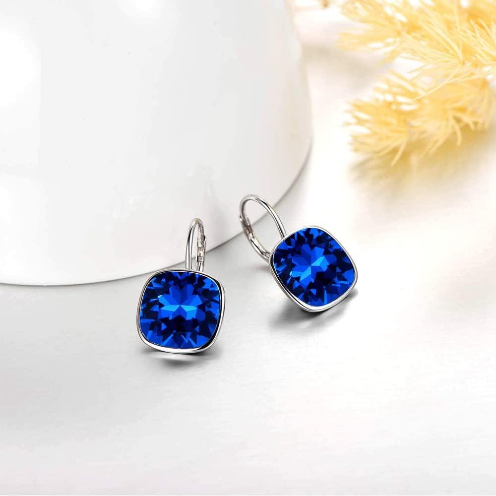 Sterling Silver Austrian Crystal Hypoallergenic Leverback Earrings Women s Gift-0-3