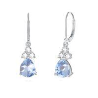 wholesale 925 Sterling Silver Garnet Teardrop Earrings-March-Aquamarine,