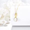 wholesale 14K Gold White Pearl Pendant Necklace with Cubic Zirconia Chain for Women Elegant Fine s-0-2