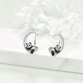 wholesale 925 Sterling Silver Panda on Crescent Moon Leverback Dangle Drop Hoop Earrings for Women Birthdays Anniversaries Christmas Gifts-0-1