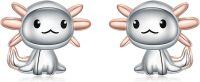 wholesale 925 Sterling Silver Axolotl Stud Earrings - Cute Cartoon Fish  for Women Girls-Salamander
