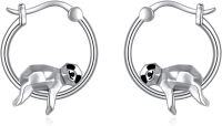 wholesale 925 Sterling Silver 3D Pug Dog Shape Hoop Earrings for Women and Girls-Sloth-2