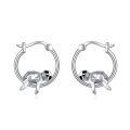 wholesale 925 Sterling Silver Puppy Hoop Earrings Delightful Jewelry Gift For Women Girls-0-0