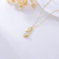 wholesale 14K Gold Infinity Pendant with White Pearl and Cubic Zirconia Chain - Gifts for Mom/Wife/Grandma (Lengths Available)-0-3