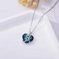 wholesale 925 Sterling Silver Blue Crystal Heart Nurse Pendant Necklace for Women-0-3