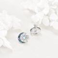 wholesale 925 Sterling Silver Moonstone Abalone Shell Sun & Moon Stud Earrings for Women-0-2