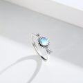 wholesale 925 Sterling Silver Blue Moonstone Snake Design Adjustable Ring for Women Gifts-0-3