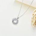 wholesale 925 Sterling Silver Dragon Crystal Pendant Necklace with Rainbow Stone and Chain 24-0-2