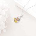 wholesale 925 Sterling Silver Sunflower and Giraffe Pendant Necklace for Women's Gifts-0-2