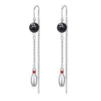 wholesale 925 Sterling Silver Bowling Ball & Pin Sports Dangle Earrings for Women Girls Gifts-Bowling