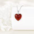 wholesale 925 Sterling Silver Red Carnelian Heart Pendant Necklaces for Women Gifts-0-3