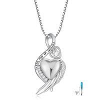 wholesale 925 Sterling Silver Cross Memorial Urn Necklace Wholesale With Wings And Heart Crystals-Infinity-White-1-Infinity-White-1