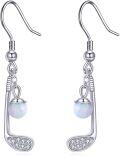 wholesale 925 Sterling Silver Nickel-Free Lead-Free Cadmium-Free Hypoallergenic Opal Golf Sport Earrings for Men Women Gift 16.6-32.6mm-0-0