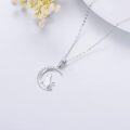 wholesale 14K Gold Stone Cat Moon Pendant Necklace 16 18 Gift for Her-0-4