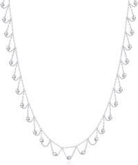 wholesale 14k Gold Bead Station Choker Necklace for Women Dangling Ball Chain s for Her 15-17 inch-White Gold gold