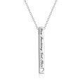 wholesale 925 Sterling Silver Vertical Bar Pendant Necklace Engraved True Friendship Heart Cutout For Women-0-6