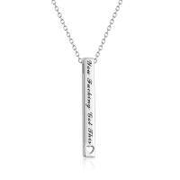 wholesale 925 Sterling Silver Vertical Bar Pendant Necklace Engraved True Friendship Heart Cutout For Women-You Funcking Got This