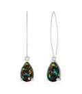 wholesale 925 Sterling Silver Teardrop White and Pink Opal Drop Earrings-0-12