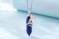 wholesale 925 Sterling Silver Lapis Lazuli Calla Lily Birthstone Pendant Necklaces Wholesale Gifts for Mom and Girlfriends-0-1