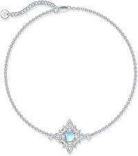 wholesale 925 Sterling Silver Moonstone Celtic Knot Witch's Bracelet Adjustable Ankle Chain s for Women-Bracelet-Witches Knot