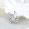wholesale 925 Sterling Silver Celtic Trinity Knot Opal Moonstone Pendant Necklace for Women's Gifts-0-2